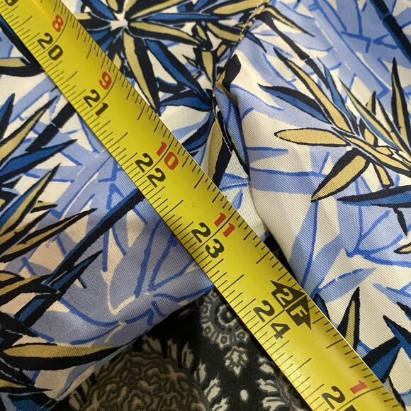 Daniel Cremieux Hawaiian Blue and Yellow Leaf Pattern Shirt Size L UB-27 - Picture 6 of 8